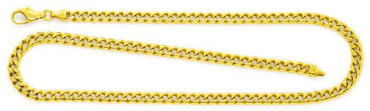 Original-Foto 1, ECKIGE FLACHPANZER KETTE GOLDKETTE MASSIV GELB-GOLD 14K, K2354