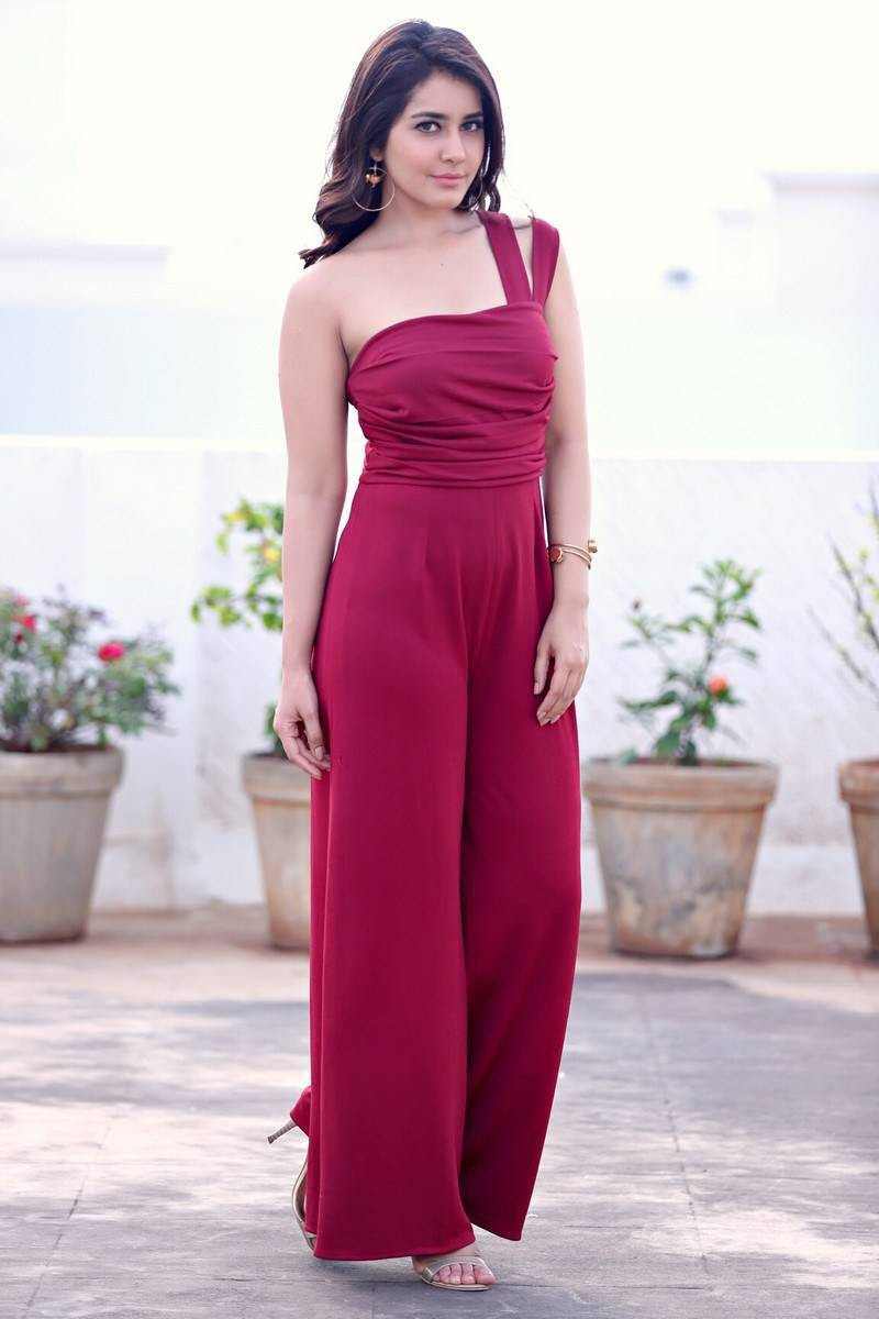 South Indian Glamours Hot Doll Rashi Khanna Photo shoot in Maroon Dress