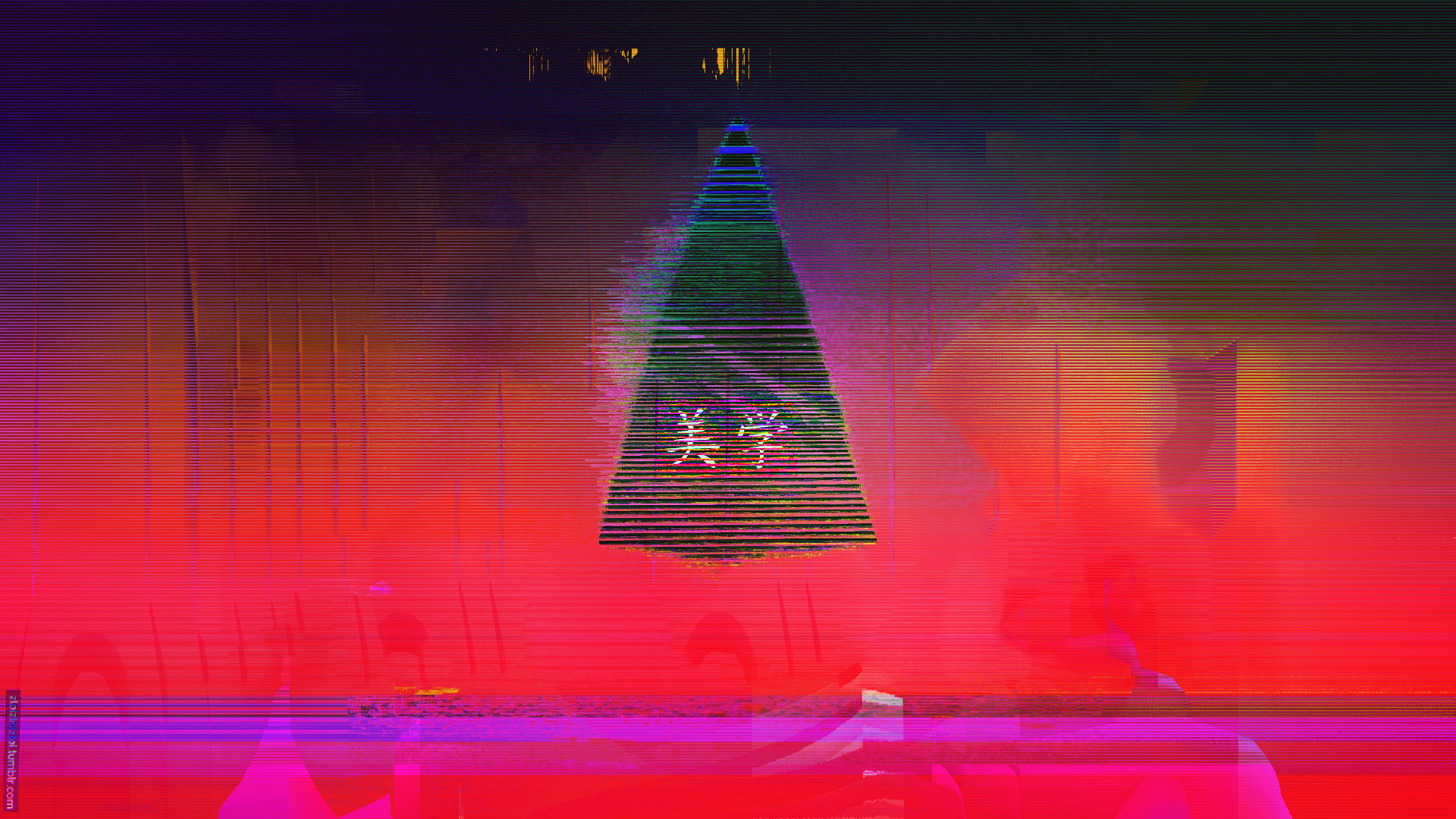 Glitch Neon Aesthetic Japan Triangle Abstract 1920x1080 Glitch Neon Aesthetic Japan Triangle Abstract 1920x1080