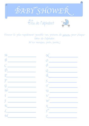 Jeu De Baby Shower