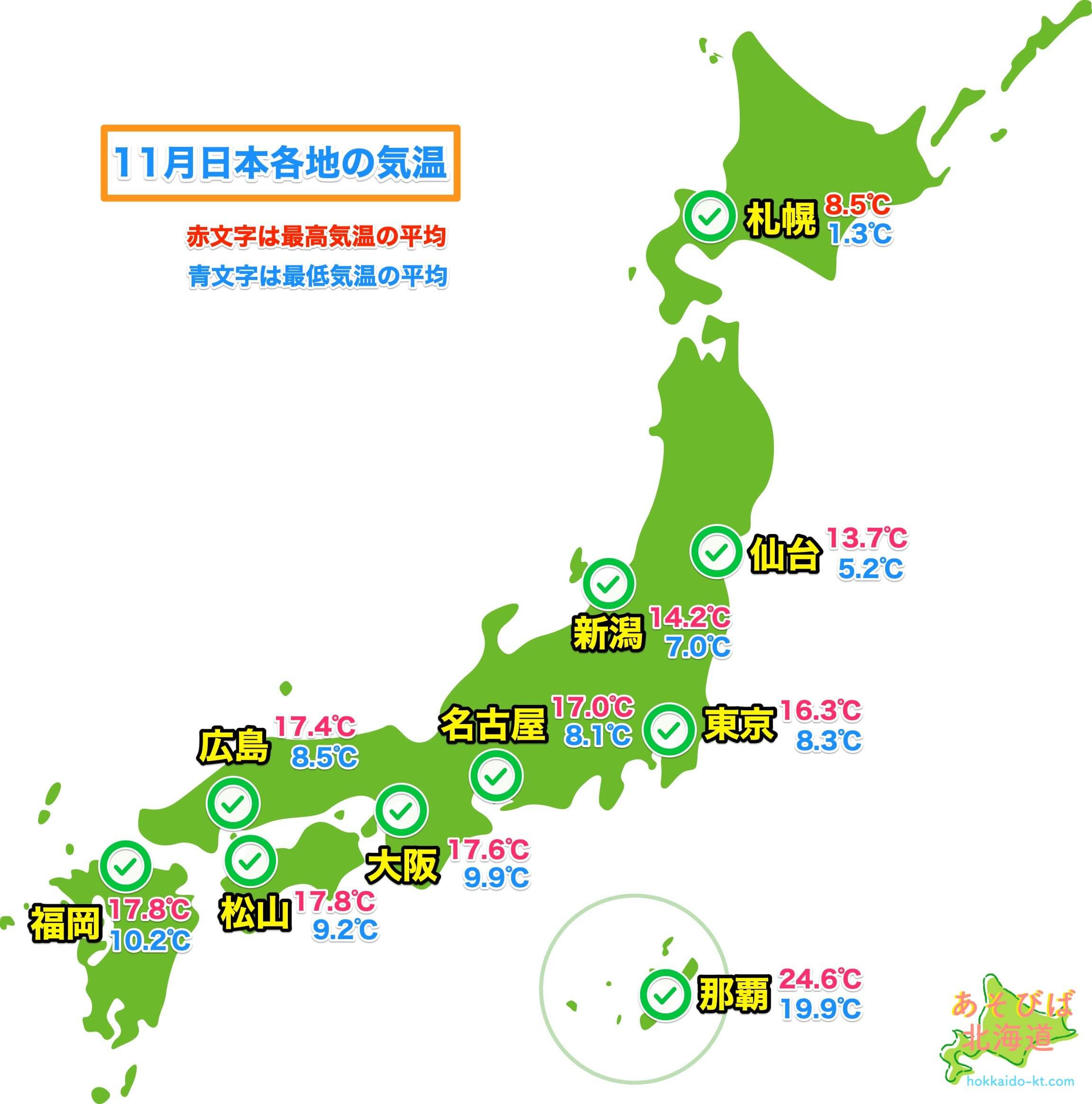11月の札幌の気温や服装 平均気温や上旬 下旬は 過去の気温も 雪の状況は あそびば北海道