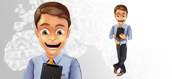 Businessman Vector Character with Notepad