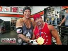Hollywood Legend Mickey Rourke and Bodybuilding Champ Danny Hester Train at Gold's Venice