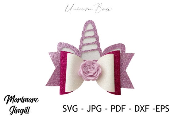 Crella Unicorn Bow Template 3D SVG Cut Files Compatible with Cameo Silhouette Studio, Cricut and other cutting machines for any crafting projects.