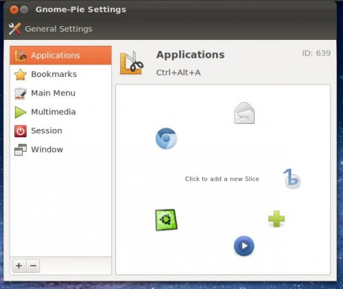 GNOME Pie's new configuration menu