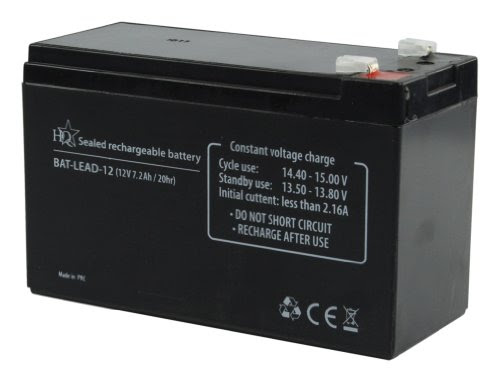 HQ 12V 7.2Ah Universal Sealed Rechargeable Lead Acid Battery