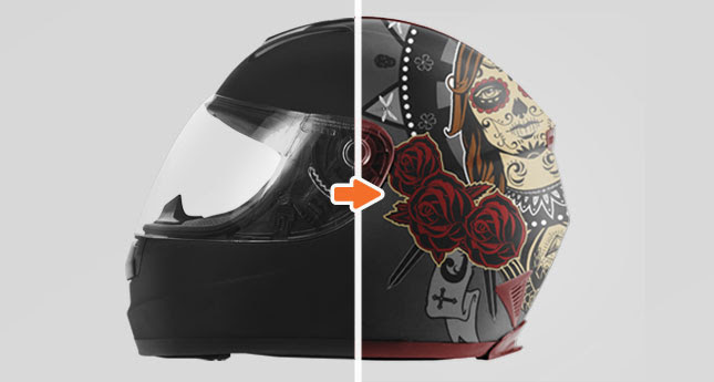 Download Motorcycle Helmet Mockup Template by Go Media