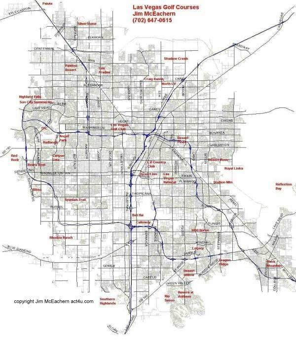 Las Vegas Public Golf Courses Map