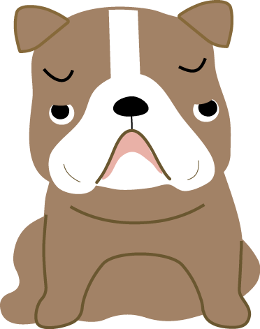 ブルドック 犬のイラスト 無料イラストフリー素材