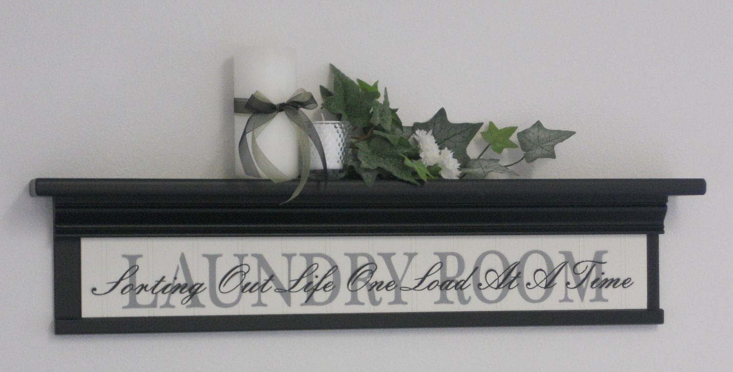 Laundry Room Wall Decor Art 30 Shelf Black with by NelsonsGifts
