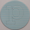 card disc with push out letter p