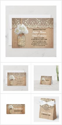 White Hydrangea Mason Jar Wedding