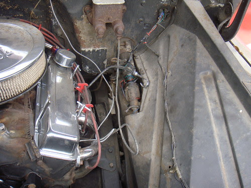Wiring wrapped around steering column