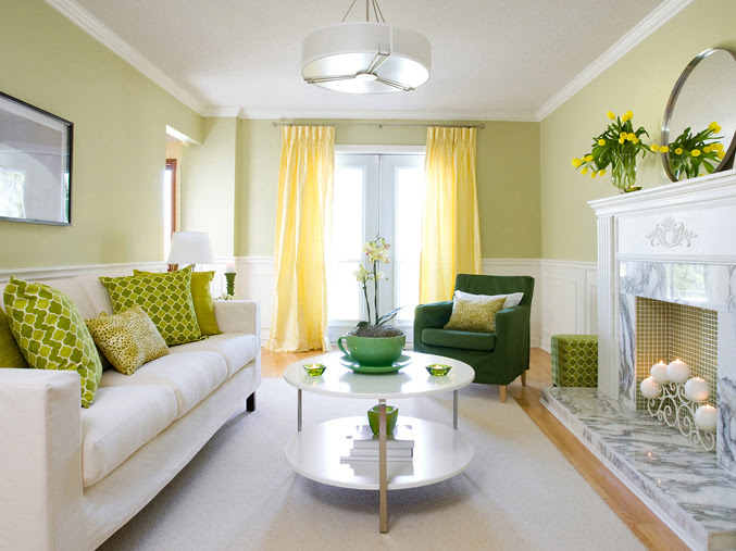 Cream And Green Living Room Decor Ideas