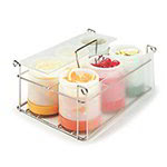 Carlisle PS101CS00 Condiment Caddy System Chrome Plated Wire and Clear Frosted Cover