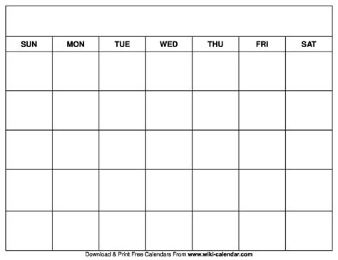  printable blank calendar templates wiki calendar