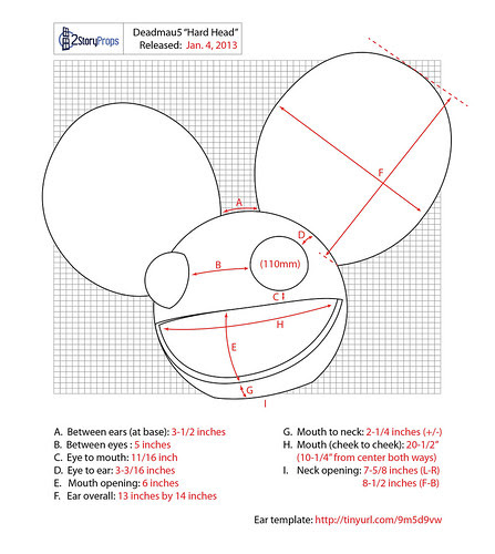 Deadmau5 "Hard Head" measurements