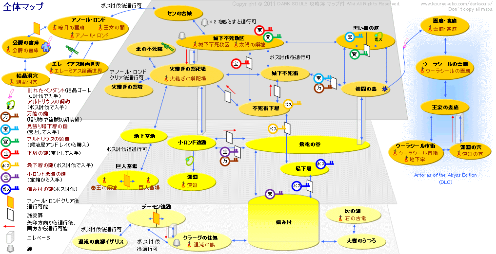 Dark Souls ダークソウル 攻略簿 マップ付 Wiki 全体マップ