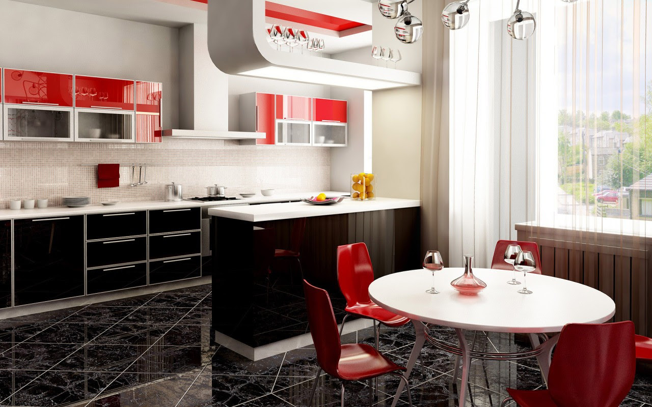 Red kitchens