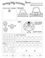 Thanksgiving Preschool Printables