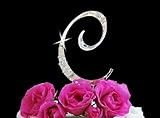 Crystal Flower Monogram Cake Toppers Silver Cake Initial