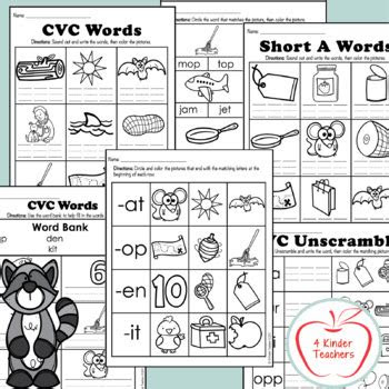 Check out 25 easy print worksheets, full of coloring, learning, and fun! cvc worksheets by 4 kinder teachers teachers pay teachers