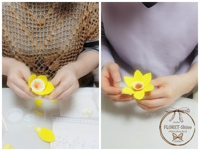 粘土でつくる水仙とユリ 大阪クレイクラフト教室 Floret Shinoのハンドメイド教室のブログ