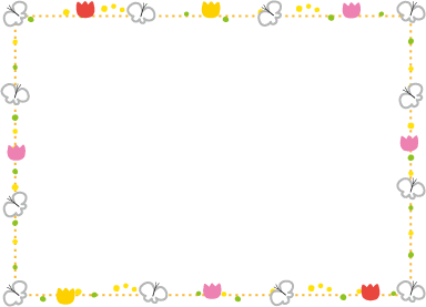 春のイラスト飾り枠 ライン無料イラスト素材