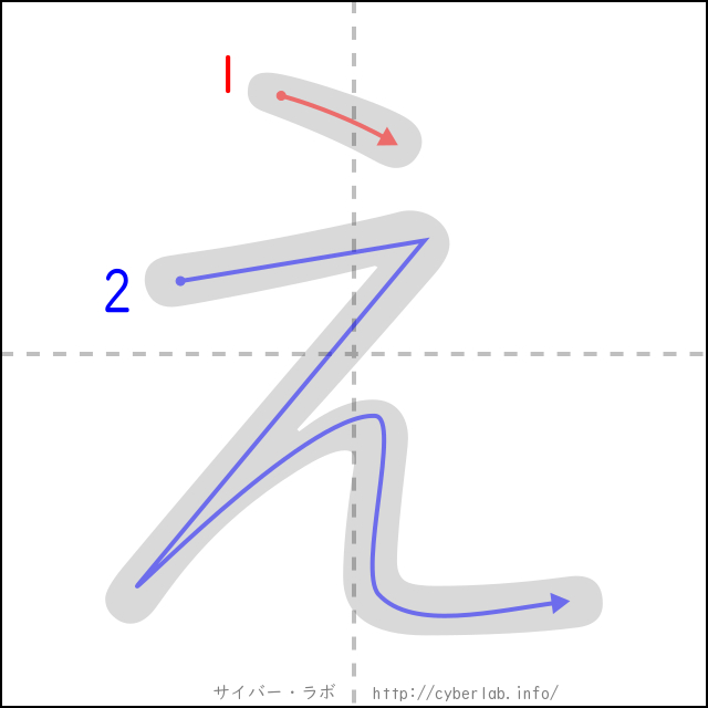 え の書き順 ひらがなの書き順
