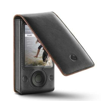DLO - Phillips Leather Hip Case Folio with Belt Clip for Zune 80GB, 120GB MP3 Player (Black)