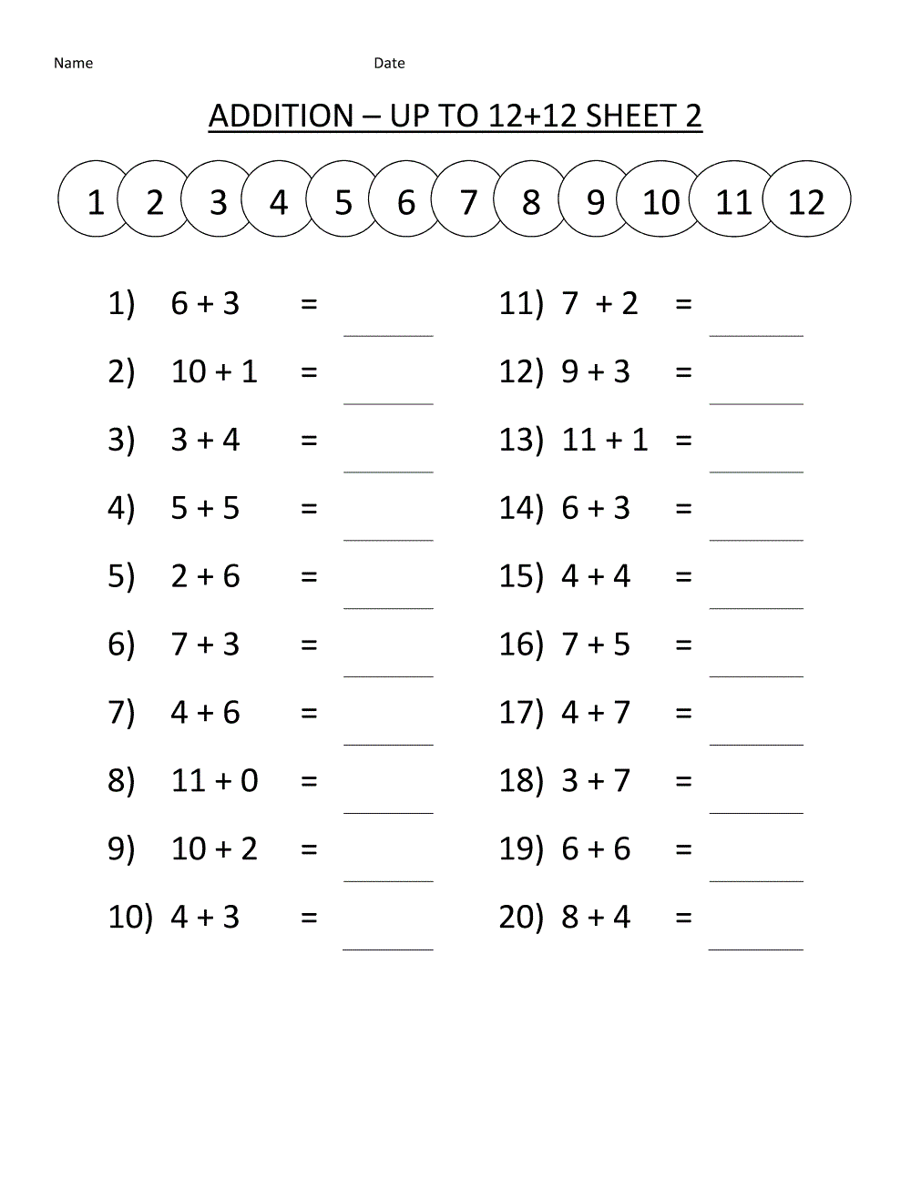 Year 1 Maths Worksheets | Learning Printable