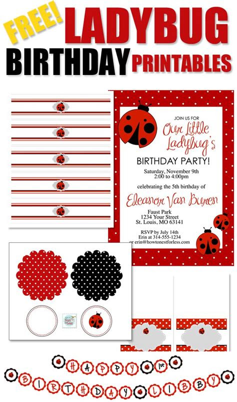  free printable ladybug birthday cards free printable templates