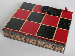upcycled checkerboard journal