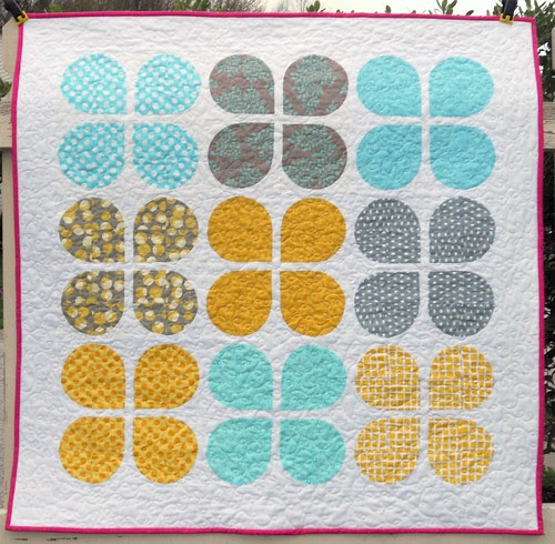 retro flowers baby quilt