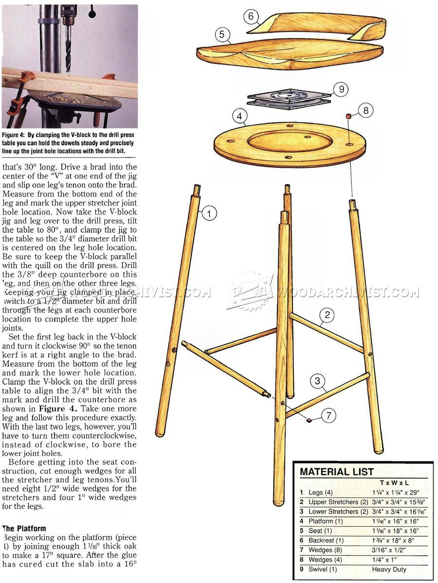 Swivel Bar Stool Plans • WoodArchivist