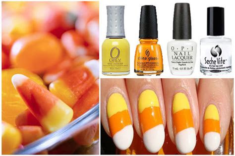candy corn inspired nail art diy huffpost