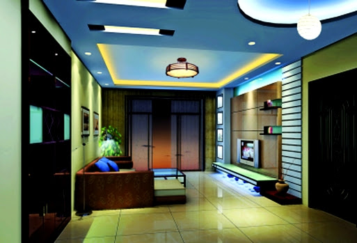 Model Plafon  Ruang Tamu Sederhana  biru Desain Rumah 