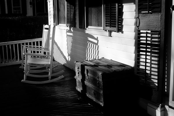 Edgartown News, Old Whaling Church, Edgartown Wood Shop, Porch Shadows