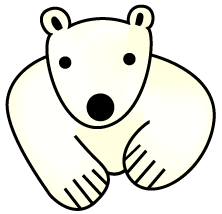 オリジナルイラスト2 ホッキョクグマと三角コーン