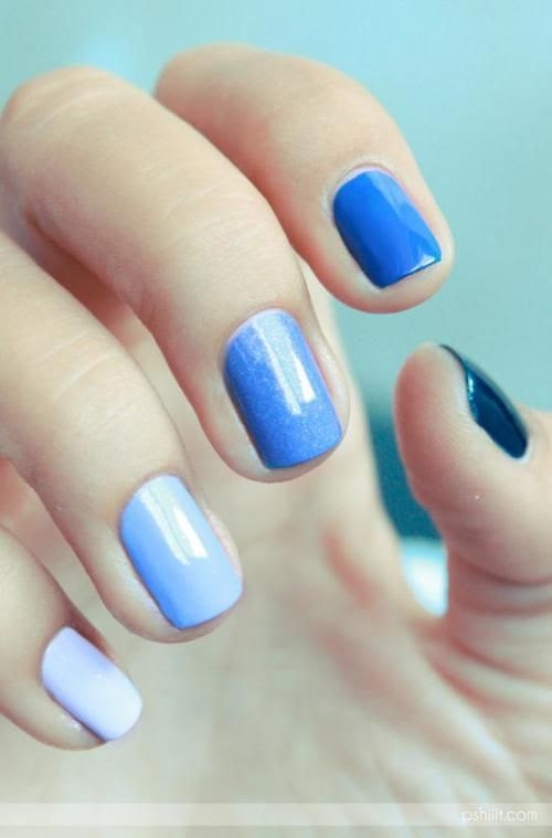Something blue - would you?!  Blue #Ombre #Nails