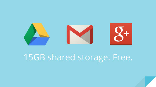 Google合并三大服务存储空间为15GB