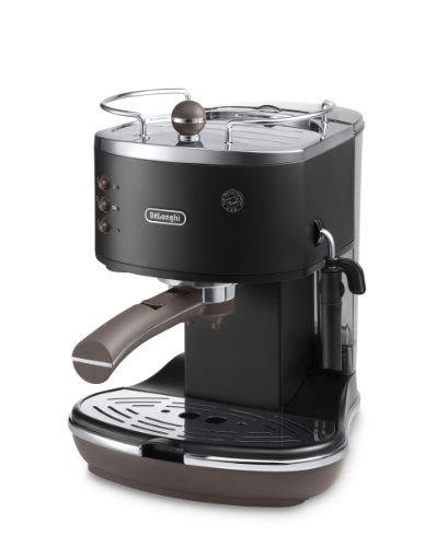 Delonghi Vintage Icona ECOV310.BK 1.4 Litre 1100 Watts Pump Espresso and Cappuccino Machine, Matt Black