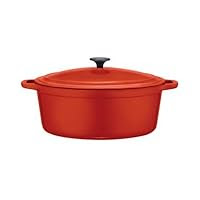 Martha Stewart Collection Red Enameled Cast Iron Oval Casserole, 7 Qt.
