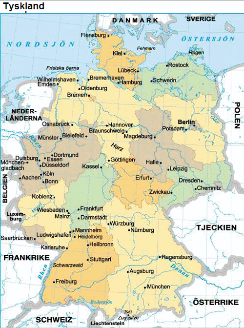 tysklan karta Karta TYSKLAND   reseledaren.nu