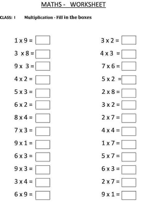 A complete set of free printable multiplication times tables for 1 to 12. multiplication fill in the blank 1 worksheets 99worksheets