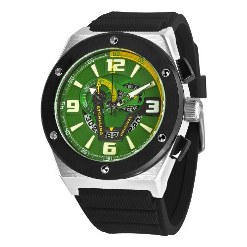 Stuhrling Original Men's 281XL.33165 Esprit Turbine Swiss Quartz Date Green Dial Watch