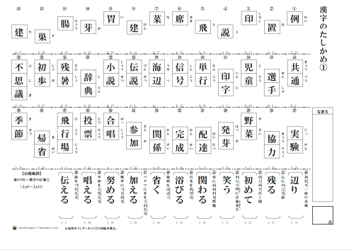 小学4年生漢字 50問テスト 無料プリント 厳選 新1年生のランドセル