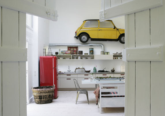 Modern Kitchen Design with Antique Decor Elements