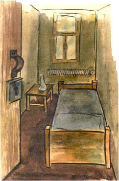 Dulag Luft solitary cell water color by Paul Canin