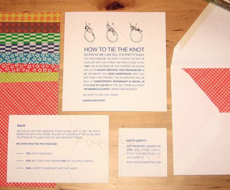 Tie The Knot Wedding Invitations and wording